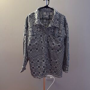 Free People So Long Summer Jacquard Buttondown, Size XL